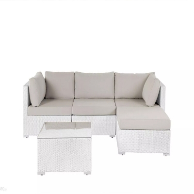 Aluminum sofa sets white rattan